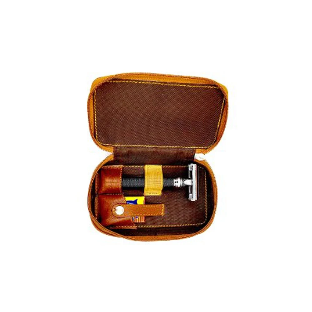 Parker® Trousse De Voyage Pour Rasoir - Cuir Marron 1 Parker® Trousse De Voyage Pour Rasoir - Cuir Marron