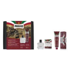 PRORASO DUO PACK - Crème à Raser + Baume Après-rasage ROUGE